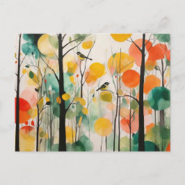 Postal Colores De Agua En El Bosque De La Primavera