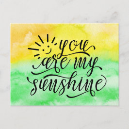 Postal Colores De Agua Verde Amarillo Que Eres Mi Sunshin