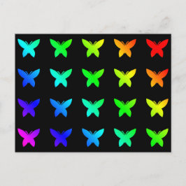 Postal Colores de arcoiris coloridos mariposa