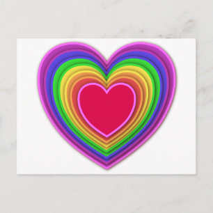Postal Colores de arcoiris de 3 d estratificados