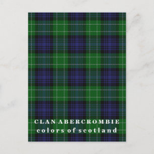 Postal Colores de Escocia Clan Abercrombie Tartán
