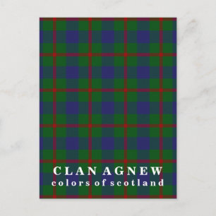 Postal Colores de Escocia Clan Agnew Tartán