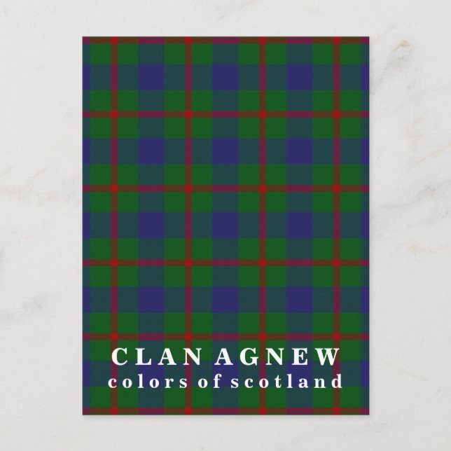 Postal Colores de Escocia Clan Agnew Tartán (Anverso)