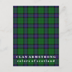 Postal Colores de Escocia Clan Armstrong Tartán