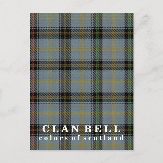 Postal Colores de Escocia Clan Bell Tartán (Anverso)