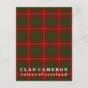 Postal Colores de Escocia Clan Cameron Tartán