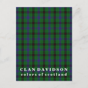 Postal Colores de Escocia Clan Davidson Tartán