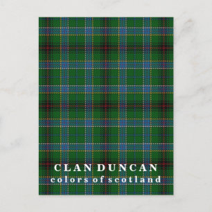 Postal Colores de Escocia Clan Duncan Tartán