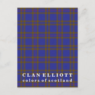 Postal Colores de Escocia Clan Elliott Tartan