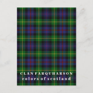 Postal Colores de Escocia Clan Farquharson Tartán