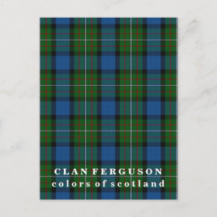 Postal Colores de Escocia Clan Ferguson Tartán