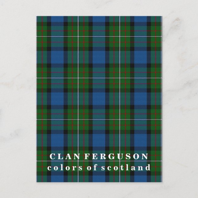 Postal Colores de Escocia Clan Ferguson Tartán (Anverso)