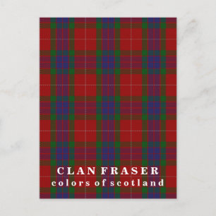 Postal Colores de Escocia Clan Fraser Tartán