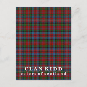 Postal Colores de Escocia Clan Kidd Tartán