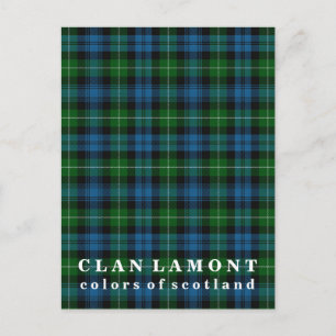 Postal Colores de Escocia Clan Lamont Tartán
