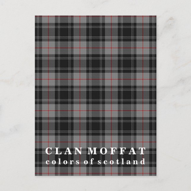 Postal Colores de Escocia Clan Moffat Tartán (Anverso)