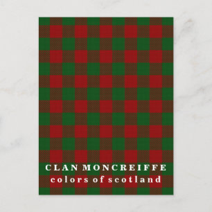 Postal Colores de Escocia Clan Moncreiffe Tartán