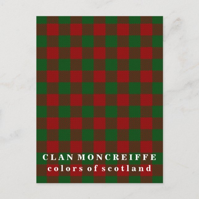Postal Colores de Escocia Clan Moncreiffe Tartán (Anverso)