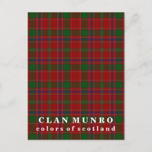 Postal Colores de Escocia Clan Munro Tartán