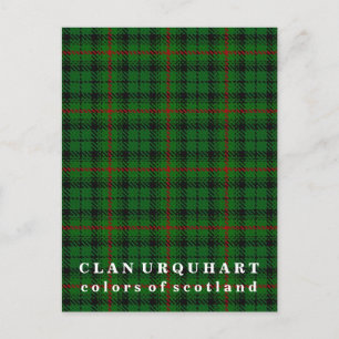 Postal Colores de Escocia Clan Urquhart Tartán
