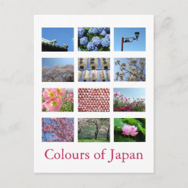 Postal Colores de Japón (azul/blanco/rosa)