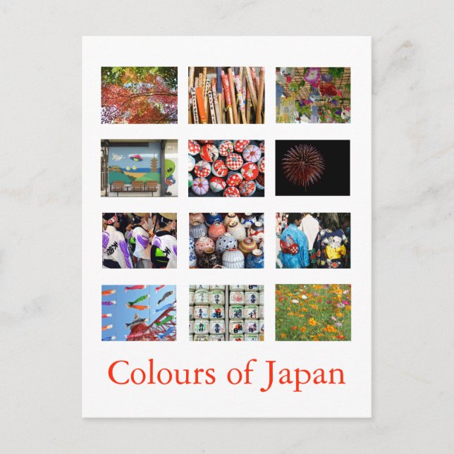 Postal Colores de Japón (coloridos) (Anverso)