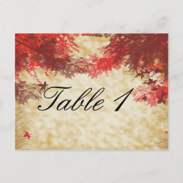 Postal Colores de otoño: Borgoña y número de tabla de la 