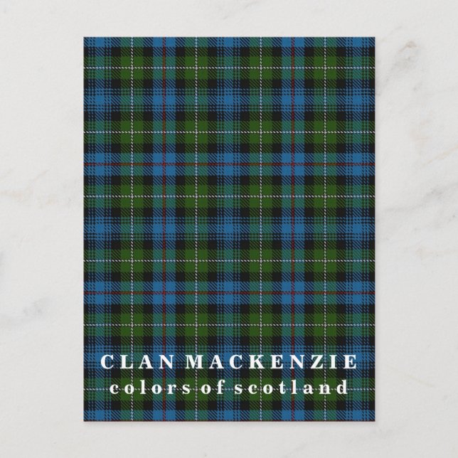 Postal Colores del Clan de Escocia MacKenzie Tartán (Anverso)