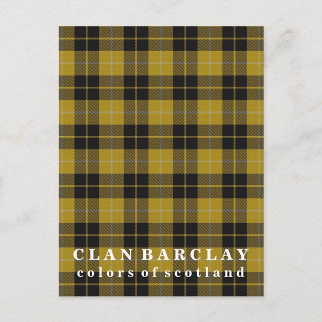Postal Colores del clan escocés Barclay Tartán (Anverso)