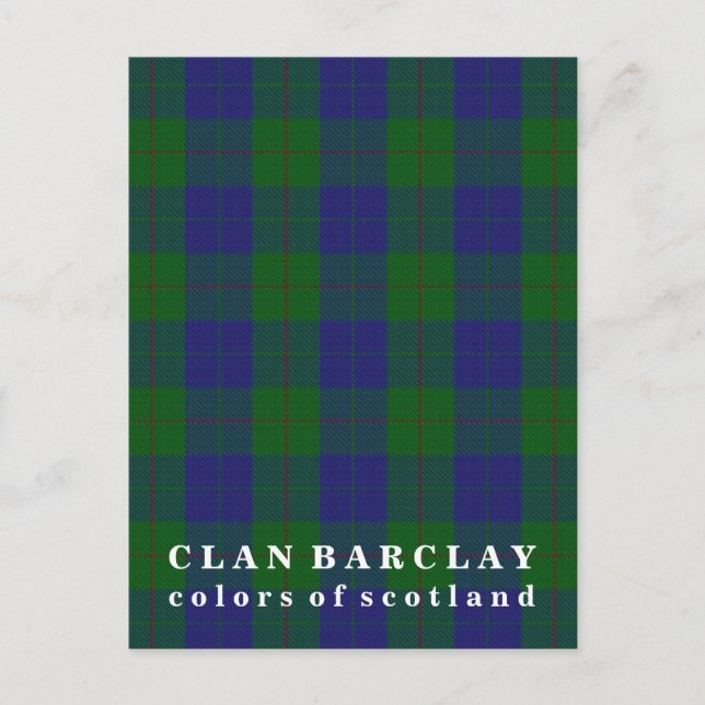 Postal Colores del clan escocés Barclay Tartán (Anverso)