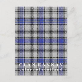 Postal Colores del clan escocés Hannay Tartán