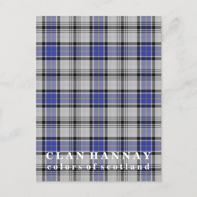 Postal Colores del clan escocés Hannay Tartán (Anverso)