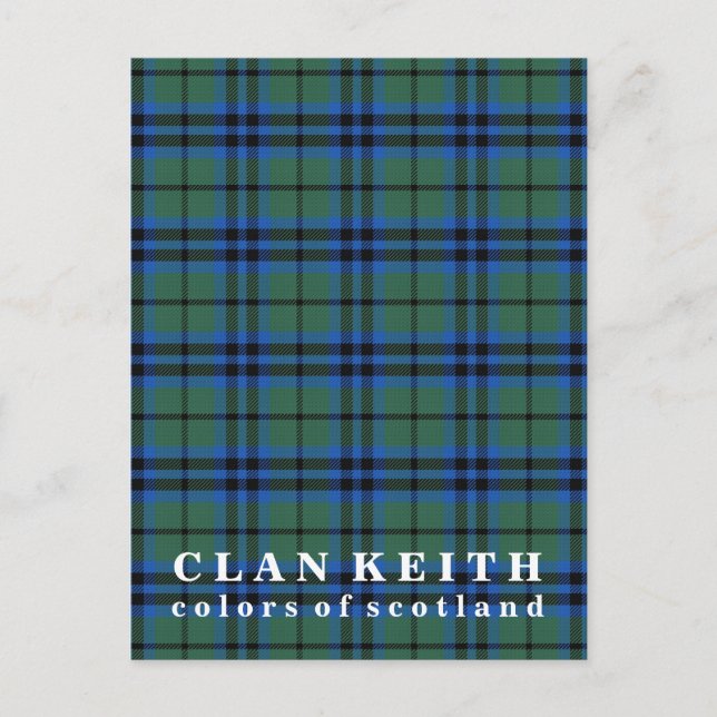 Postal Colores del clan escocés Keith Tartán (Anverso)