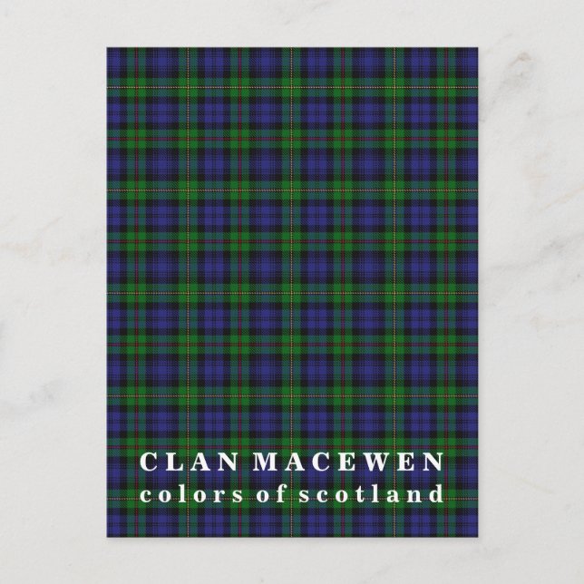 Postal Colores del clan escocés MacEwen Tartán (Anverso)