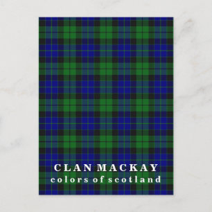 Postal Colores del clan escocés MacKay Tartán