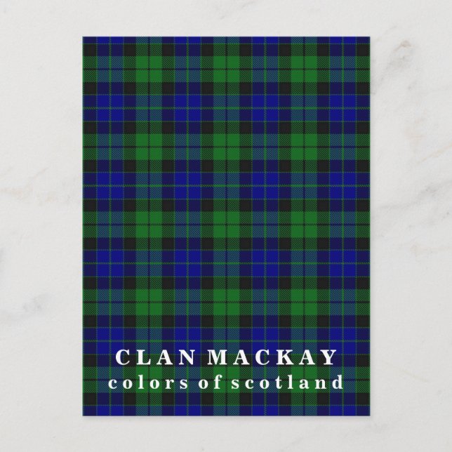 Postal Colores del clan escocés MacKay Tartán (Anverso)