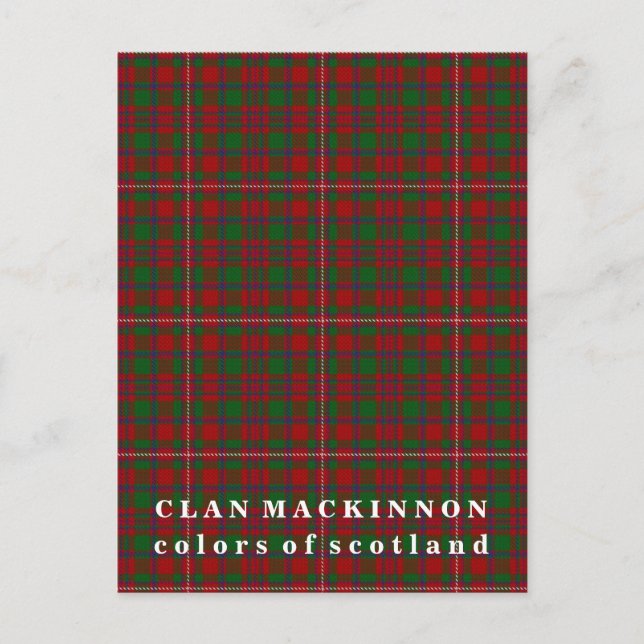 Postal Colores del clan escocés MacKinnon Tartán (Anverso)