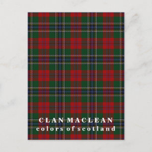 Postal Colores del clan escocés MacLean Tartán