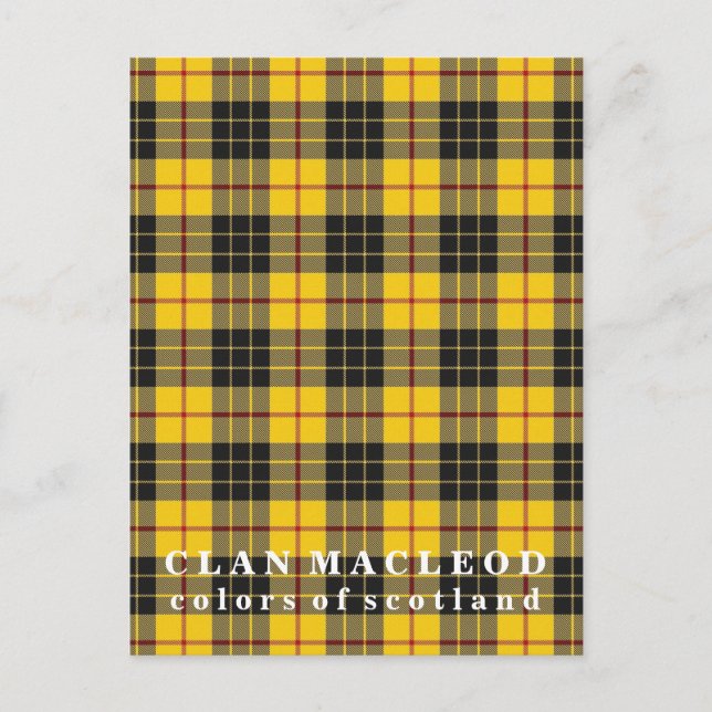 Postal Colores del clan escocés MacLeod de Lewis Tartán (Anverso)