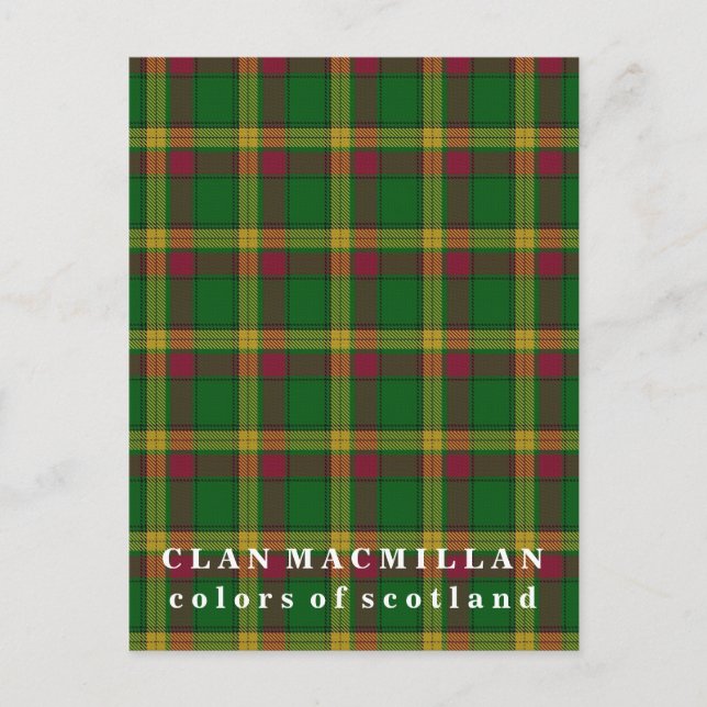 Postal Colores del clan escocés MacMillan Tartán (Anverso)