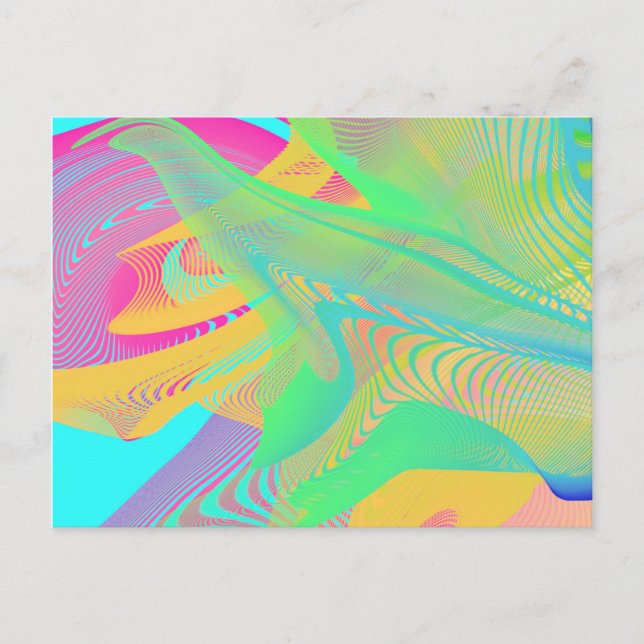 Postal COLORES FLUO - Arte Fractal - (Anverso)