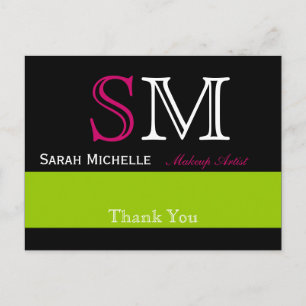 Postal Colores pop en verde rosa y negro