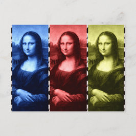 Postal Colores primarios de impresión animal de Mona Lisa