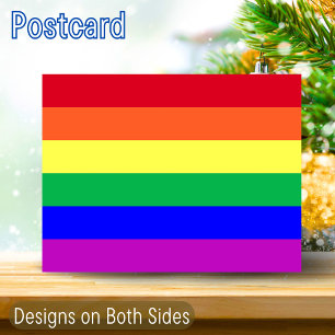 Postal Colores vibrantes LGBTQ+ Bandera arco iris 2 diseñ