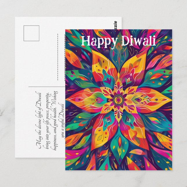 Postal Colores vivos de Diwali contemporáneos