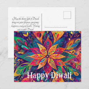 Postal Colores vivos de Diwali contemporáneos
