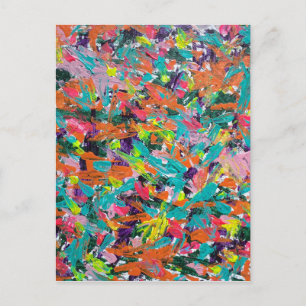Postal Colores y expresiones en pintura acrílica