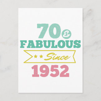 Postal colorful 70 and fabulous since 1952