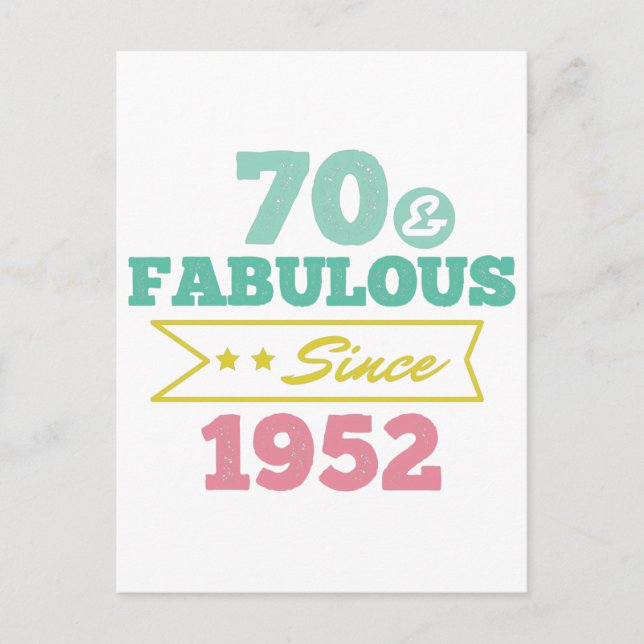 Postal colorful 70 and fabulous since 1952 (Anverso)