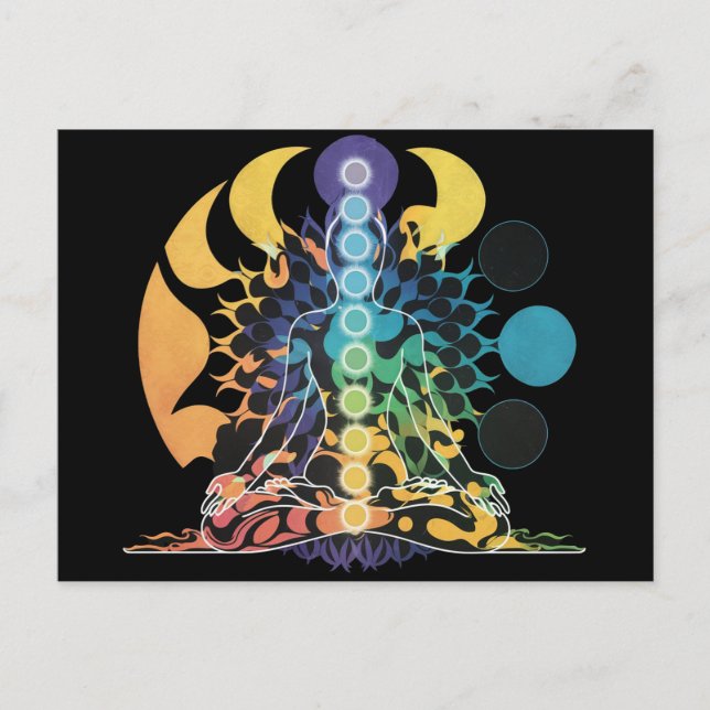 Postal Colorful Cosmic Chakra Meditation Spiritual Energy (Anverso)